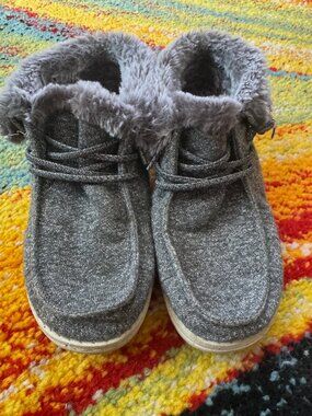 Hey Dude Youth Size 2 Grey Sparkle Shoe